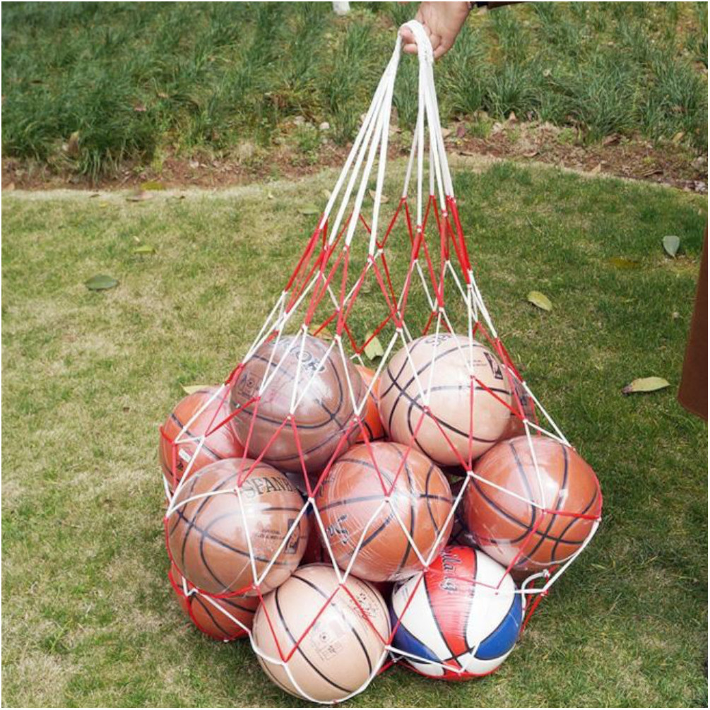 Le Tennis Taille Unique Bleu Le Volley-Ball HINMAY Sac à Ballon en Maille Filet Oxford Portable Le Football Sac de Rangement Multifonction pour Le Basket-Ball etc 