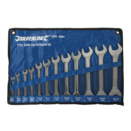 Clés à Fourche Doubles 12 pcs 6 - 32 mm – Outils Pratiques pour Mécaniciens – Résistance et Durabilité - Silverline

