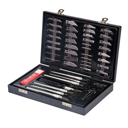 Scalpels Précis - Lot de 51 Pièces - Idéal pour Découpe Précise et Détails Fins - Silverline
