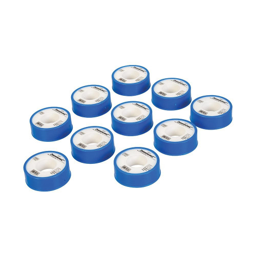 Rubans d'Étanchéité PTFE Blancs – Lot de 10 – 12 mm x 12 m, Résistants et Durables - Silverline
