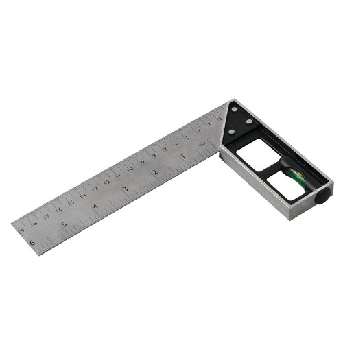 Équerre de Menuisier avec Niveau à Bulle Intégré 150 mm - Précision et Facilité d'Utilisation - Silverline
