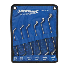 Clés à Œil Doubles Bi-Coudées 6 pcs 6 - 17 mm - Outils Pratiques pour Mécaniciens - Silverline
