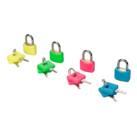 Cadenas en Laiton Fluo 20 mm - Lot de 4 - Sécurisez Vos Effets Personnels - Silverline
