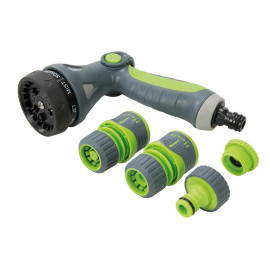 Pistolet d'Arrosage et Raccords Rapides - Lot de 5 Pièces - Arrosage Pratique et Efficace - Silverline