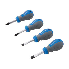 Tournevis Courts - Lot de 4 - Précision et Confort d'Utilisation - Silverline