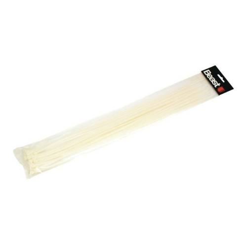 50 colliers de serrage nylon blanc L. 190 x 4,7 mm - 198190 - Beast
