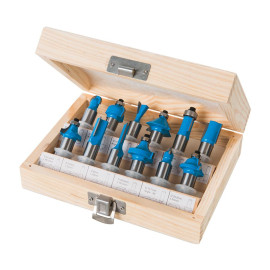 Fraises de Défonceuse TCT 12 mm - Lot de 12 Pièces - Précision et Finition Parfaite - Silverline