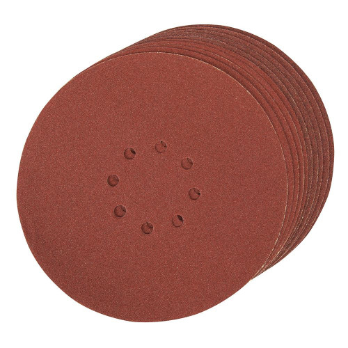 Disques Auto-Agrippants Perforés 225 mm – Lot de 10 – Grain 80, Idéal pour Ponçage - Silverline