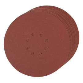 Disques Auto-Agrippants Perforés 225 mm – Lot de 10, Grain 120 – Idéal pour Finitions Précises - Silverline