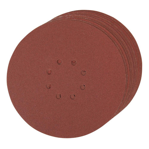 Disques Auto-Agrippants Perforés 225 mm – Lot de 10, Grain 120 – Idéal pour Finitions Précises - Silverline