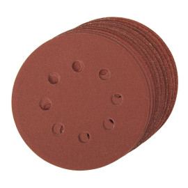 Disques Abrasifs Perforés Auto-Agrippants 125 mm – Lot de 10 – Grains 60, 80, 120, 240 - Silverline