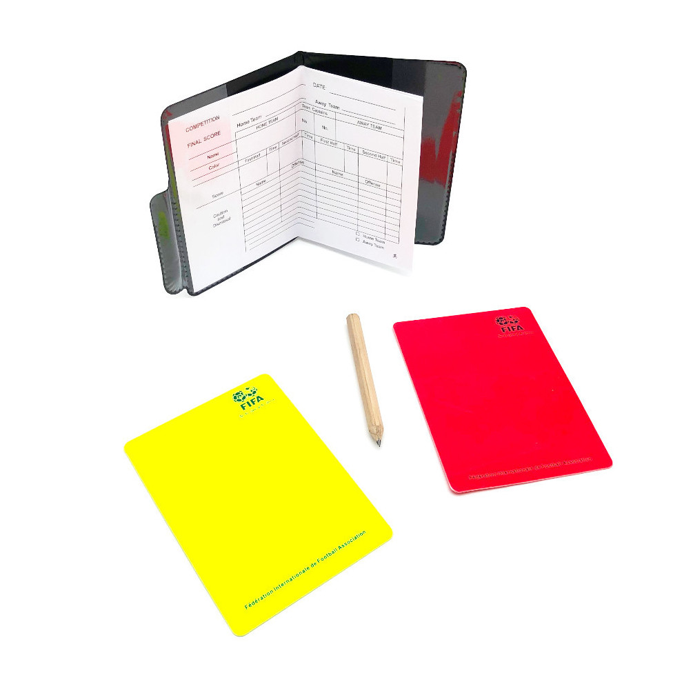 Combien Coute Un Carton Jaune Au Foot Carnet arbitrage avec cartons rouge et jaune + housse étui de rangement  "spécial football" - D-Work