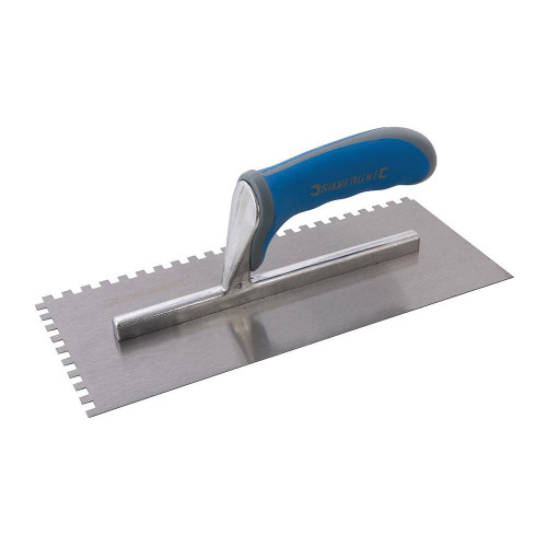 Platoir pour Adhésif à Poignée Caoutchoutée 280 x 120 mm – Dents de 6 mm – Application Précise et Confortable - Silverline