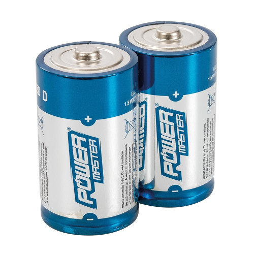 Piles Alcalines Super LR20 Type D – Lot de 2 – Énergie Fiable et Durable - Powermaster