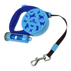 Automatic lead L. 5 Metres with integrated light and quick snap hook for dogs up to 20 kg - 996160 - Beast