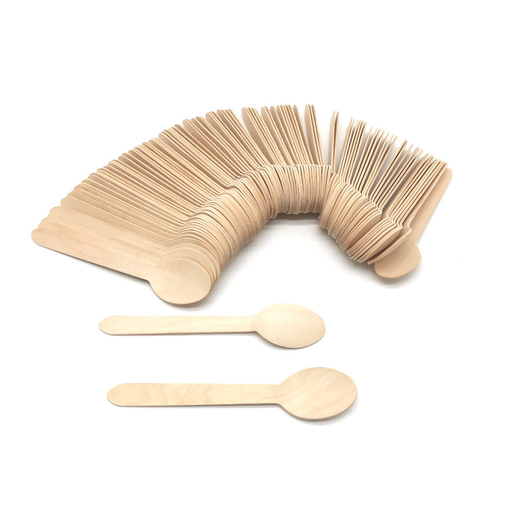 Cuillères en bois naturel - Lot de 100 - CPI Hygiène