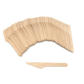 100 disposable wooden knives 24 x L. 165 mm, recyclable, biodegradable 100% Ecological - 997071 - Beast