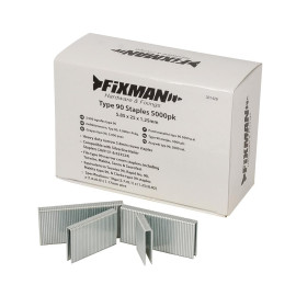 Agrafes Type 90 - Lot de 5000 pcs - 5,8 x 25 x 1,25 mm, Idéal pour Bricolage - Fixman