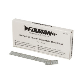 Clous Galvanisés Lisses Calibre 18 – Lot de 5000 pcs, 12 x 1,25 mm – Résistants et Durables - Fixman