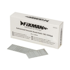 Clous Galvanisés Lisses Calibre 18 – Lot de 5000 pcs 25 x 1,25 mm – Résistants et Durables - Fixman