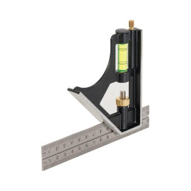 Équerre Combinée 150 mm – Précision et Polyvalence – Outil Indispensable pour Bricoleurs - Silverline