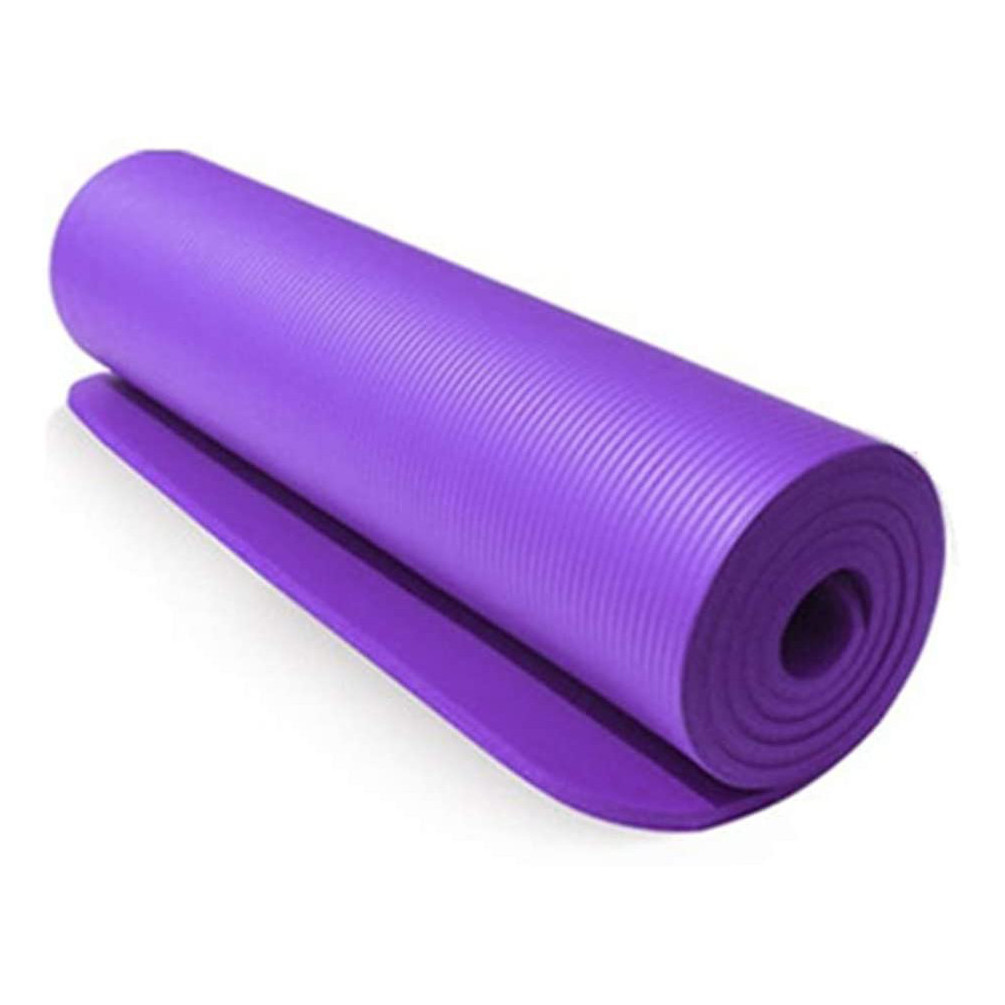 Yoga mat, fitness mat, pilates mat, gymnastic mat 183 x 61 x 1 cm in NBR  (Purple) D-Work