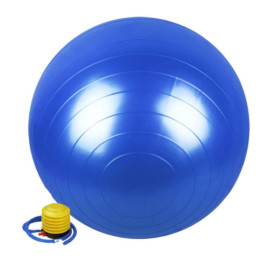 Ballon de gymnastique/ fitness anti-éclatement D. 65 cm en PVC (Bleu) + pompe de gonflage - D-Work