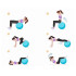 Ballon de gymnastique/ fitness anti-éclatement D. 65 cm en PVC (Bleu) + pompe de gonflage - D-Work