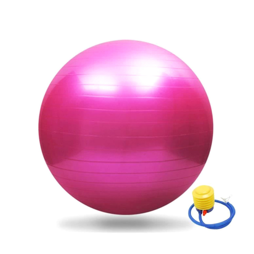 PVC-Gymnastik-, Fitness-, Schwangerschafts-, Anti-Knall-Ball 65 cm (Rosa) +  Aufblaspumpe - - 1 D-Work