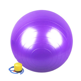 Ballon de gymnastique/ fitness anti-éclatement D. 65 cm en PVC (Violet) + pompe de gonflage - D-Work