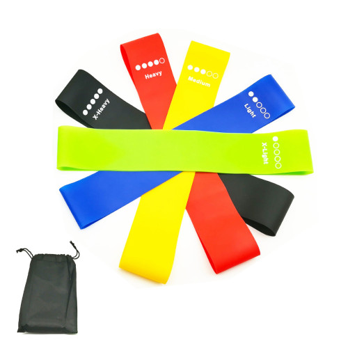 5 bandes élastiques Latex pour fitness / musculation L. 600 x l. 50 mm "spéciale renforcement musculaire" - D-Work