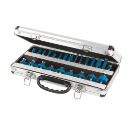 Fraises de Défonceuse TCT 1/4" - Lot de 24 Pièces - Précision et Performance Optimale - Silverline
