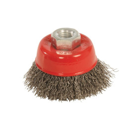 Brosse Boisseau à Fils d'Acier Ondulés 65 mm – Nettoyage Efficace – Idéal pour Métal et Bois - Silverline
