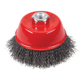 Brosse Boisseau à Fils d'Acier Ondulés 100 mm – Idéale pour Nettoyage et Décapage - Silverline