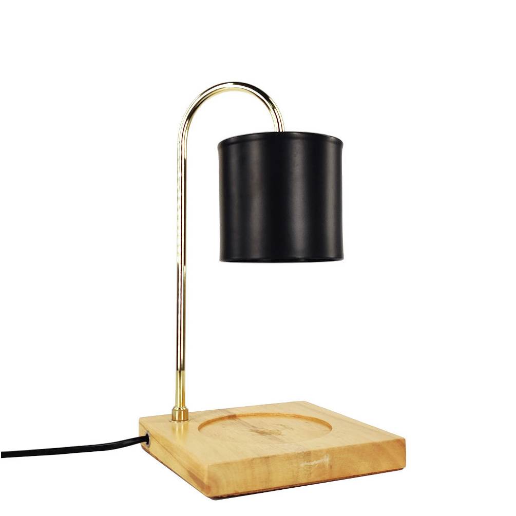 Lampe Aromathérapie Sans Flamme - Diffuseur à Bougie Parfumée - Intensité Variable - Base Bois/Marbre