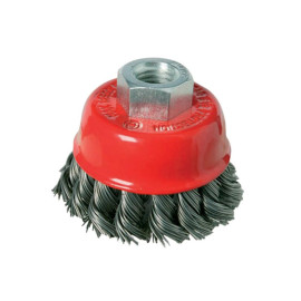 Brosse Boisseau à Fils d'Acier Torsadés 65 mm – Idéale pour Nettoyage et Décapage - Silverline