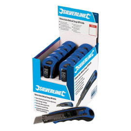 Cutters à Lame Sécable 18 mm - Rechargement Automatique - Pratique et Efficace - Silverline