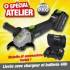 Meuleuse Angle 125 mm - 20V avec Batterie 4Ah et Chargeur Rapide - Puissante et Pratique - RIBIMEX