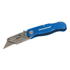 Cutter Pliant avec 10 Lames de 90 mm – Précision et Polyvalence – Outil Idéal pour Découpe - Silverline
