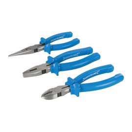 Pinces 160 mm - Lot de 3 - Outils Pratiques pour Bricolage et Réparation - Silverline
