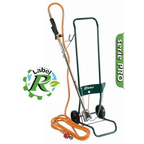 Désherbeur Thermique avec Chariot 5000TK - Piezo, Veilleuse, Tuyau - Écologique et Efficace - RIBIMEX