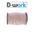 Tresse corde polyamide 16 fuseaux D. 3,5 mm x L. 100 mètres "Spéciale lancement moteur" - Blanche lisré rouge - D-Work
