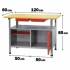 Établi Métal avec Plateau Bois – 38 kg – Résistant et Durable – Idéal pour Ateliers - RIBIMEX