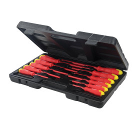 Tournevis Isolés avec Manche Caoutchouté - Lot de 11 Pièces - Sécurité et Confort d'Utilisation - Silverline