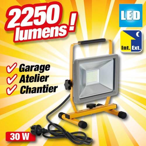 Projecteur LED 30W Portable – 30W – Éclairage Pratique et Efficace – Idéal pour Extérieur - RIBIMEX