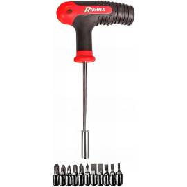 Tournevis en T avec 12 Embouts - Outil Pratique et Polyvalent - Idéal pour Réparations et Assemblages - RIBIMEX