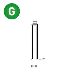 5 000 Agrafes E-30 - Galvanisées Résinées - 5.66x30x1.2 mm - D-Work