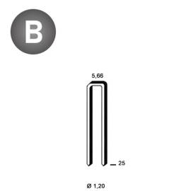 5 000 Agrafes E-25 - Galvanisées Résinées - Claires - 5.66x25x1.2 mm - D-Work