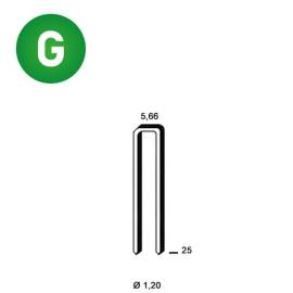 5 000 Agrafes E-25 - Galvanisées Résinées - 5.66x25x1.2 mm - D-Work