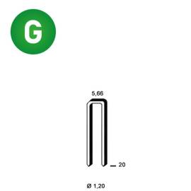5 000 Agrafes E-20 - Galvanisées Résinées - 5.66x20x1.2 mm - D-Work